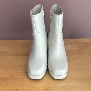 Steve Madden White Ankle Booties